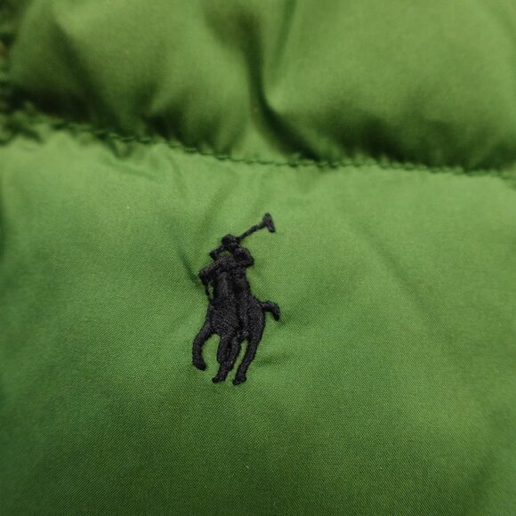 Polo Ralph Lauren Down Puffer Jacket Baby 12M Green Hooded Winter Coat - Picture 2 of 8